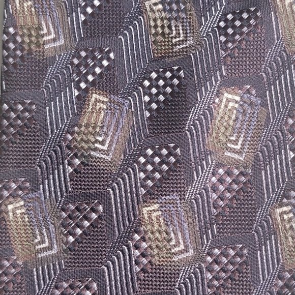 Ermenegildo Zenga Browns, Greens, Silver & Blue Tie - Picture 4 of 4